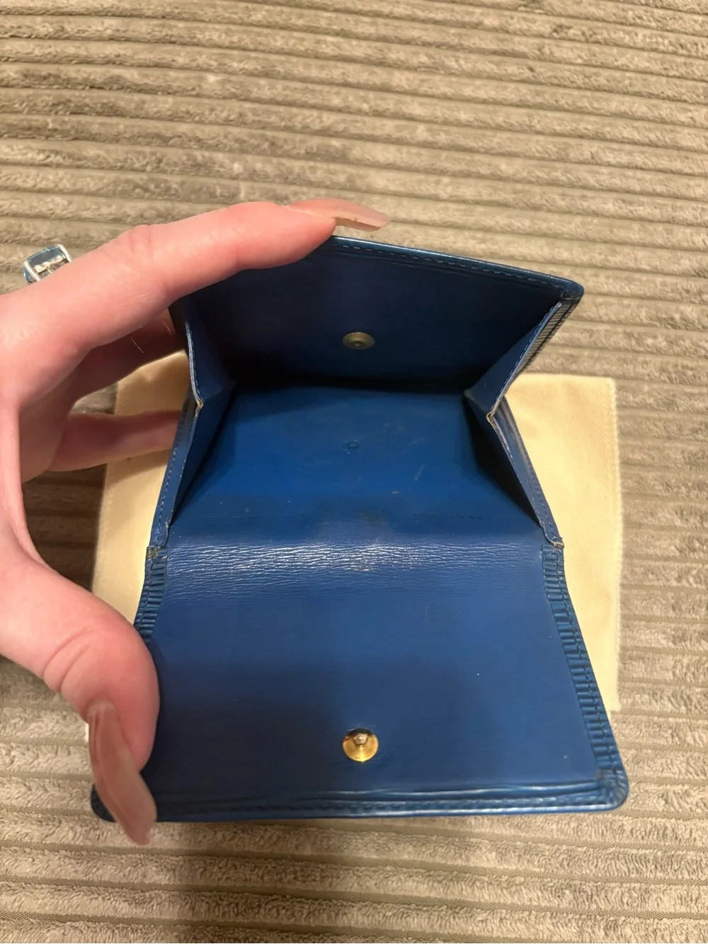 Louis Vuitton Navy Blue Epi Leather Compact Wallet